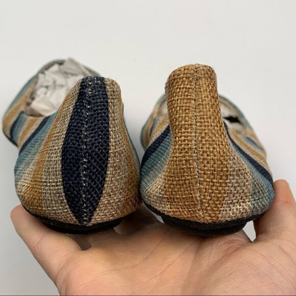 Bamboo womens flats size 8 multicolored striped ballet flats balletcore - Picture 8 of 12